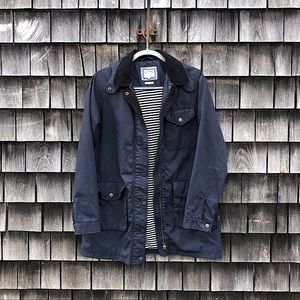 Navy Fat Face Jacket with Corduroy Accents